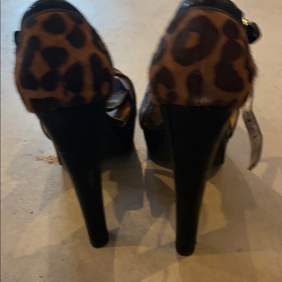 Cheetah print black chunky stilettos Michael kors - Picture 4 of 7